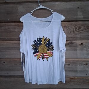 Cato Cold Shoulder Sunflower Top